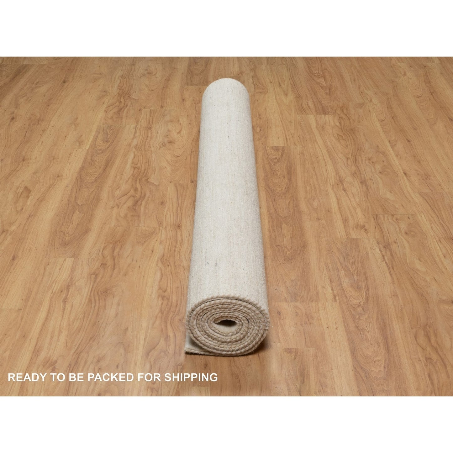 6'1"X9' White Hand Knotted Lori Buft Gabbeh Modern Design 100% Wool Rug