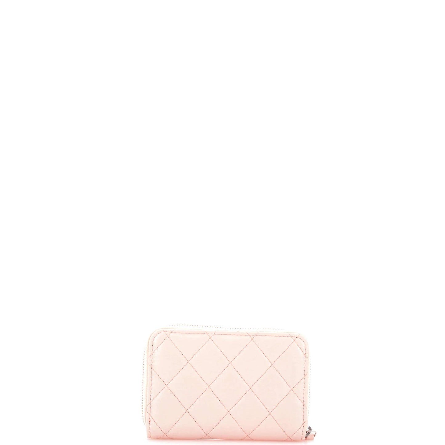 Chanel Cc Enamel Zip Coin Purse Quilted Lambskin