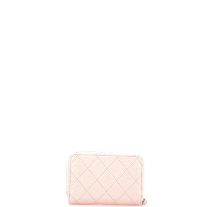 Chanel Cc Enamel Zip Coin Purse Quilted Lambskin