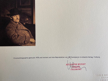 Edvard Munch Lithograph Coa Signature Stamp