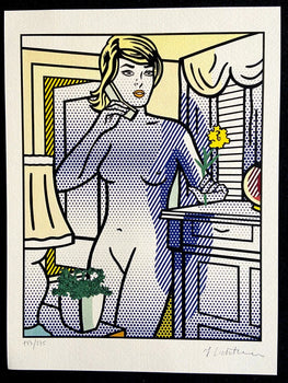 Roy Lichtenstein Lithograph Coa Signed Numbered By Hand Stamp