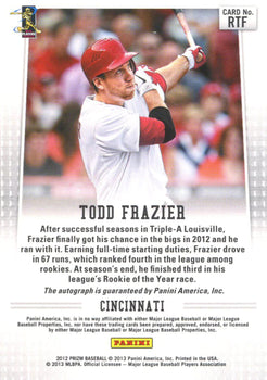 Todd Frazier Autographed 2012 Panini Prizm Rookie Card