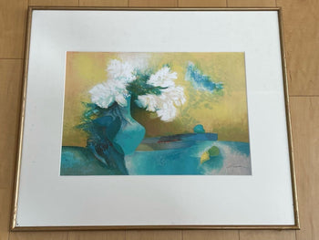 Claude Gaveau Hand Signed Lithograph Hc Large Modern French Art W/ Framed