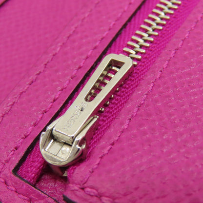 wallet HERMES Bearn soufflet Blue Indigo Rose Purple Silver Hardware Long