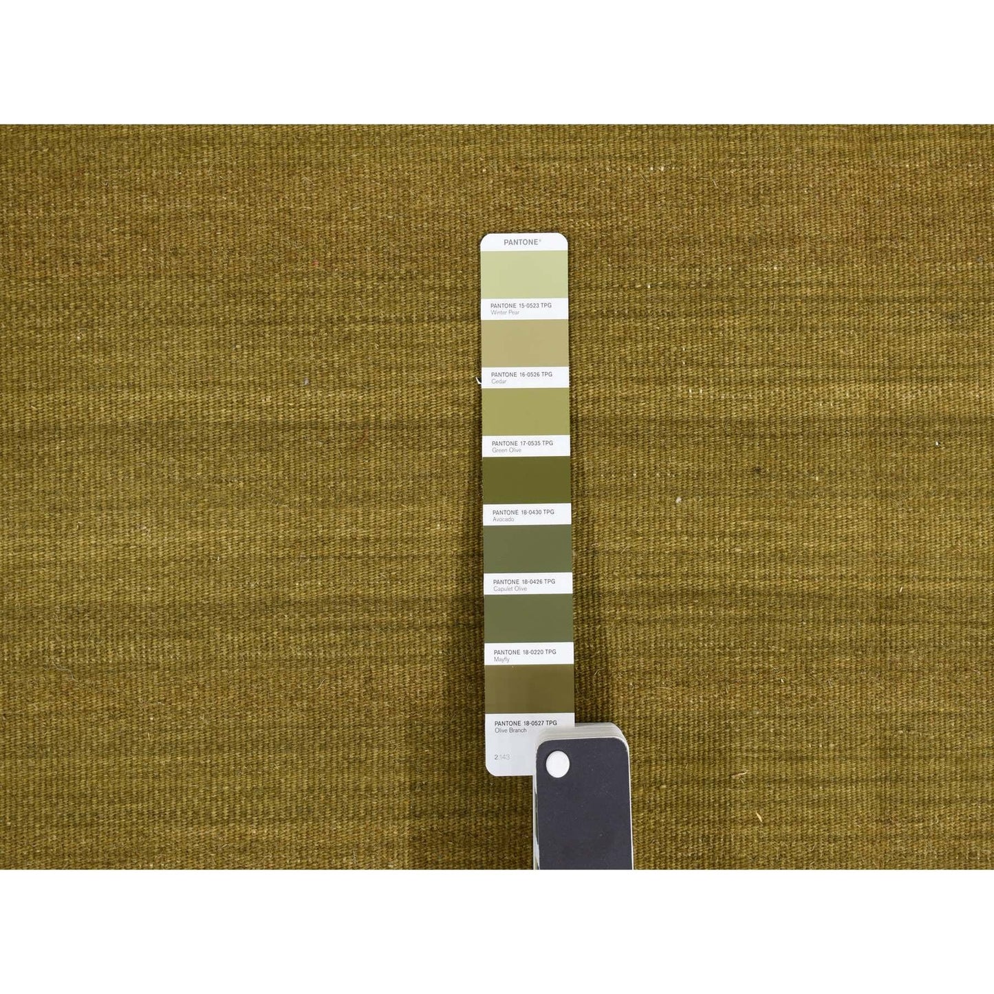 10'X14'6" Green Hand Woven Contemporary Kilim Design 100% Wool Rug