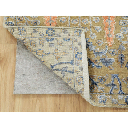 2'1"X3' Cypress Tree Design Silk With Textured Wool Hand Knotted Rug