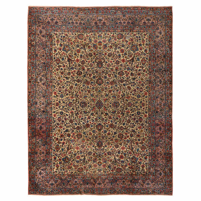 8'9"X11'5" Yellow Antique Zoroastrian Karman 100% Wool Hand Knotted Rug