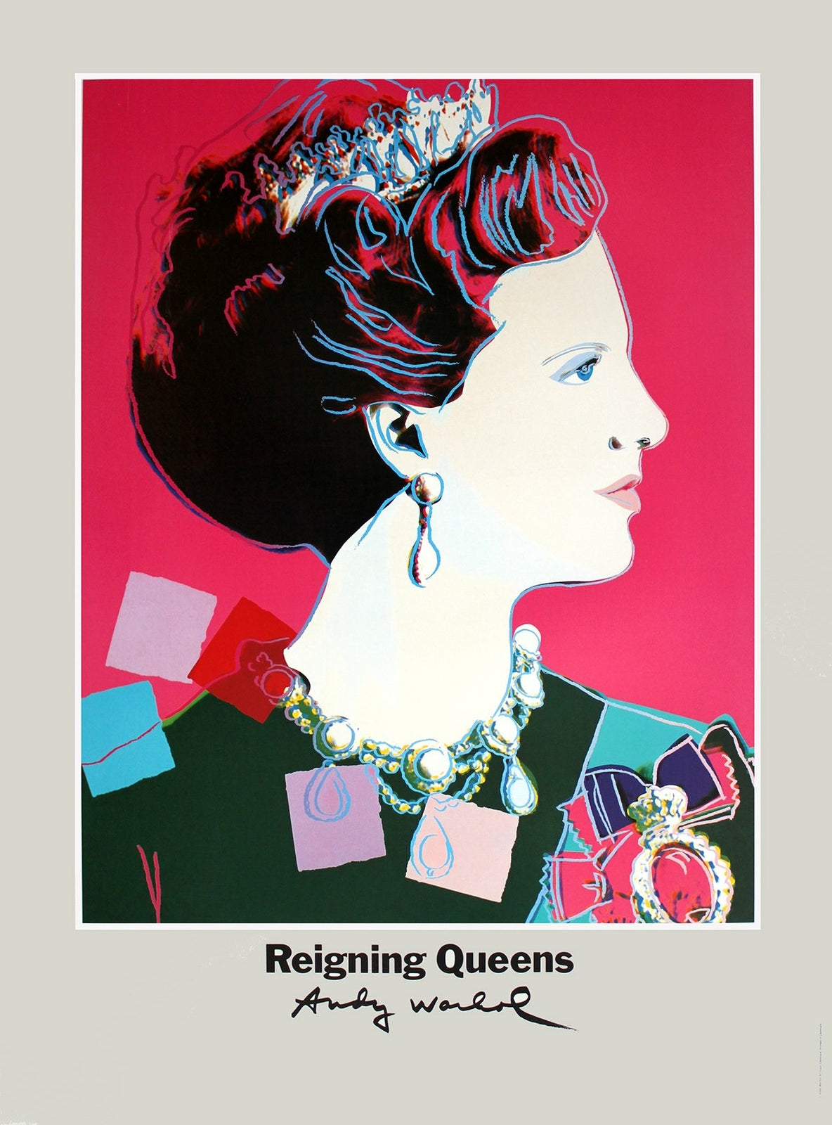 Andy Warhol Queen Margrethe Ii Of Denmark " Poster Pop Art Pin