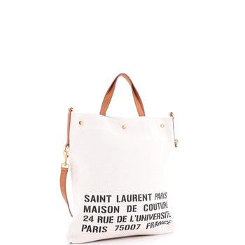 Saint Laurent Universite Foldable Tote Printed Canvas North South