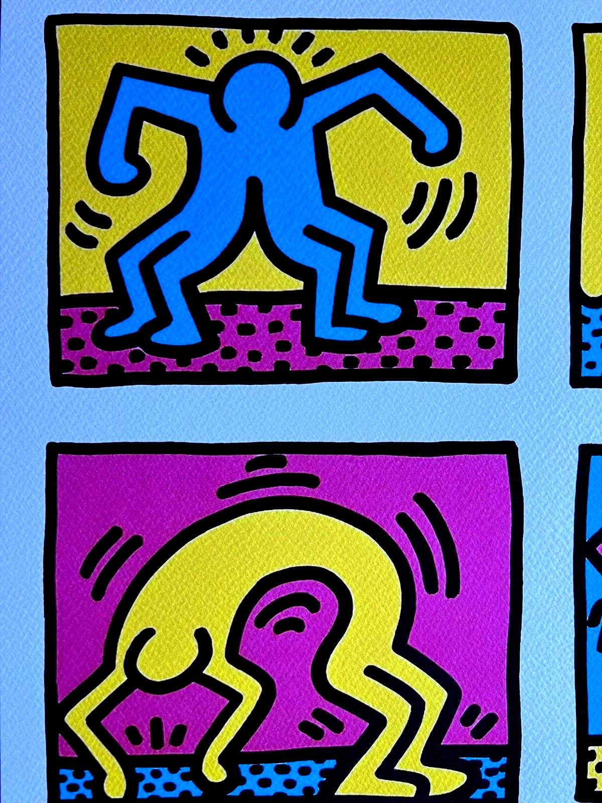 Keith Haring Lithograph Coa ''Dancing'' Signed Op Numbered By Hand