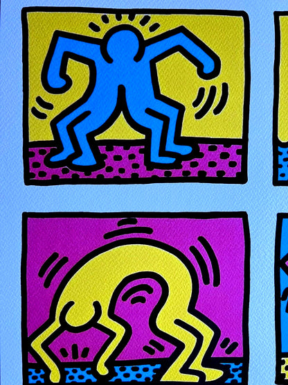 Keith Haring Lithograph Coa ''Dancing'' Signed Op Numbered By Hand