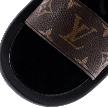 Louis Vuitton Women'S Sunbath Flat Mule Sandals Monogram Canvas And Rubber