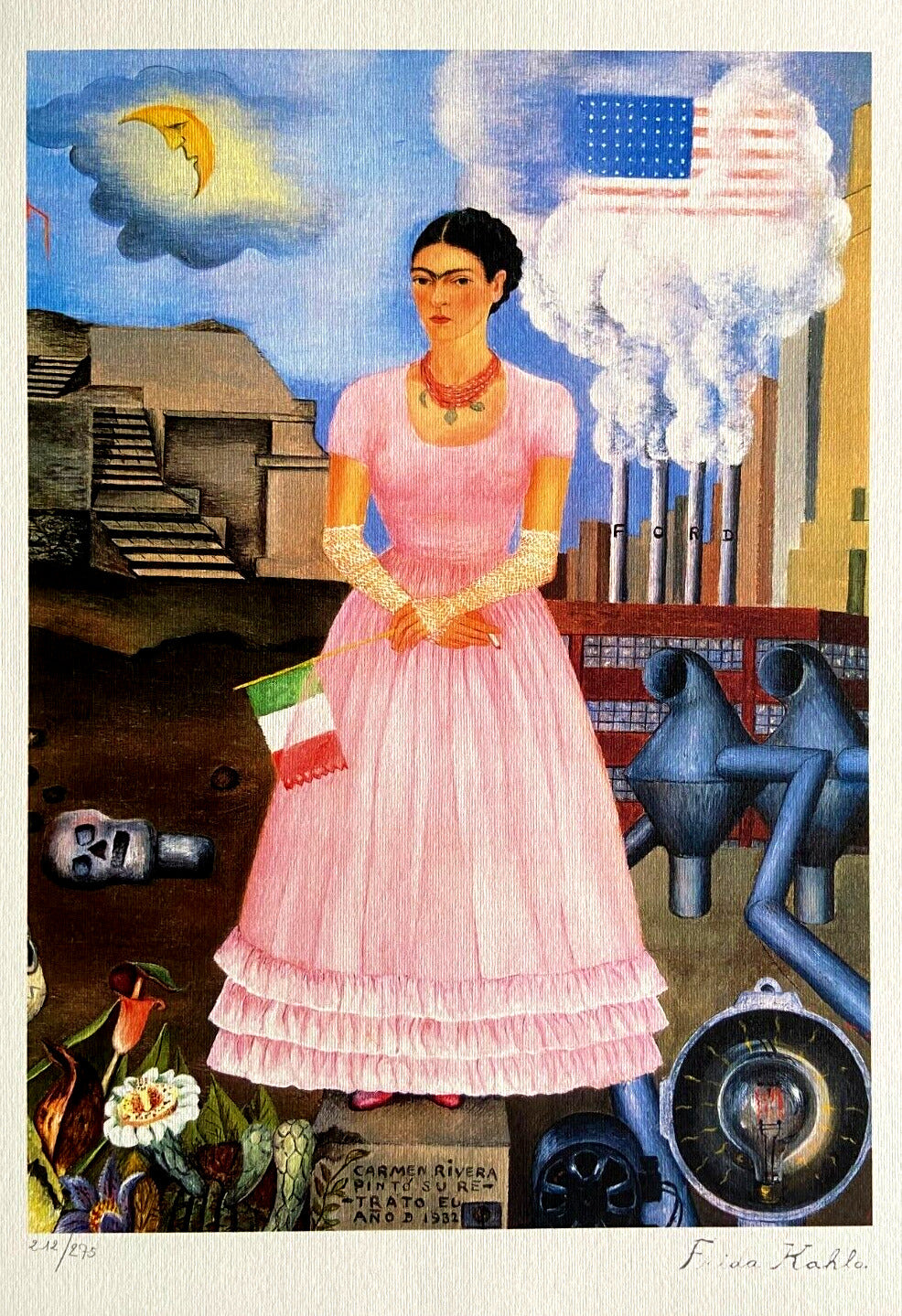 Frida Kahlo Lithograph Coa Certified Signed