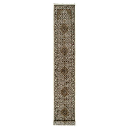 2'6"X18' Ivory Tebraz Mahi 175 Kpsi Wool Hand Knotted Xl Runner Rug