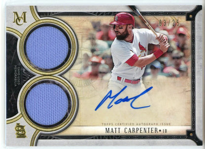 Matt Carpenter Autographed 2018 Topps Museum Collection Patch Card #Dra-Mc