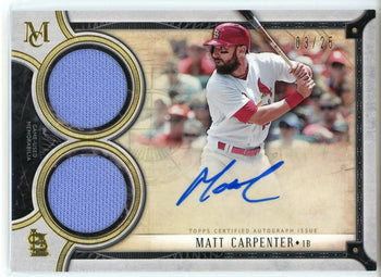 Matt Carpenter Autographed 2018 Topps Museum Collection Patch Card #Dra-Mc
