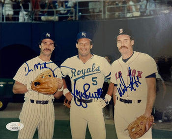 Don Mattingly George Brett Wade Boggs Autographed
