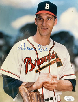 Warren Spahn Autographed 8X10 Baseball Photo (Jsa)