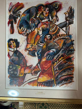 Theo Tobiasse (France) Original Large Lithograph Signed Numbered Gold Framed