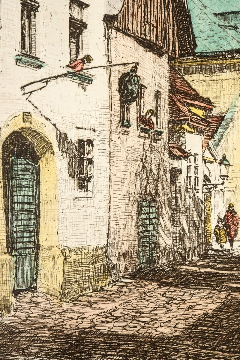 Herta Czerny Kovans Vienna Kahlenberger Strasse  Original Etching Signed Print
