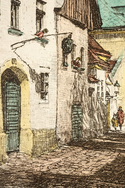 Herta Czerny Kovans Vienna Kahlenberger Strasse  Original Etching Signed Print