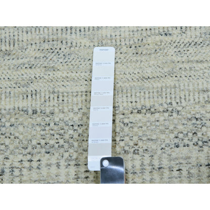 Rug 12'x12' Ivory Wool Modern Square Grass Design Hand Knotted Oriental