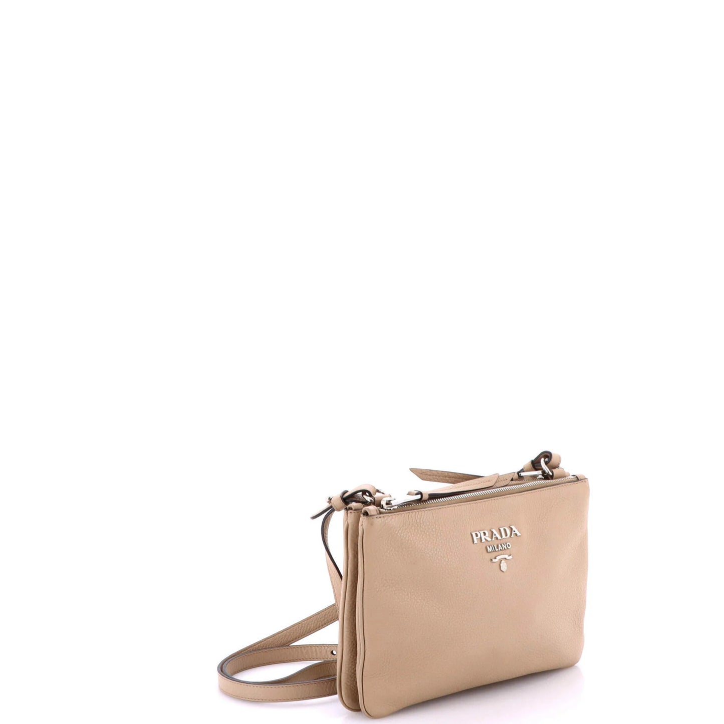 Prada Double Zip Crossbody Bag Vitello Daino Small