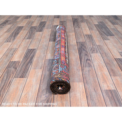 3'6"X4'10" Ivory Turkish Knot Denser Weave Hand Knotted Shiny Wool Rug