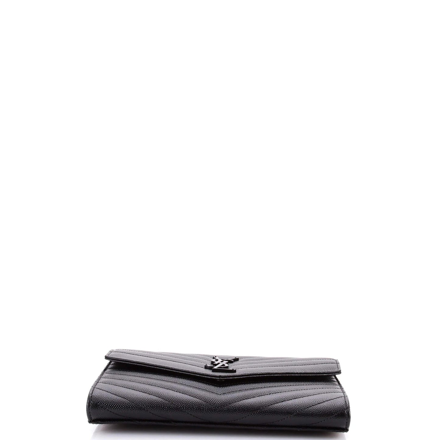 Saint Laurent Classic Monogram Envelope Wristlet Clutch Matelasse Chevron