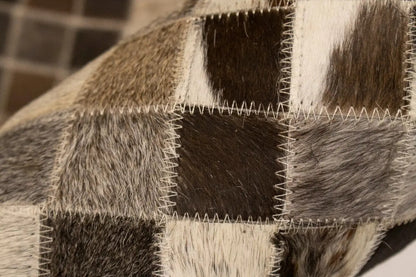 8X10 Ft Contemporary Multicolored Cowhide Leather