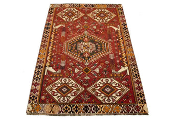 Handmade Vintage Oriental Area Rug Geometric