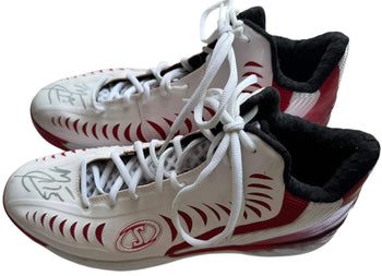 Mario Chalmers Autographed Game Used Spalding Basketball Sneakers (Jsa)