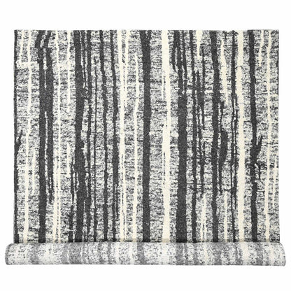 10'X13'8" Ivory And Black Wool Modern Design Hand Knotted Oriental Rug