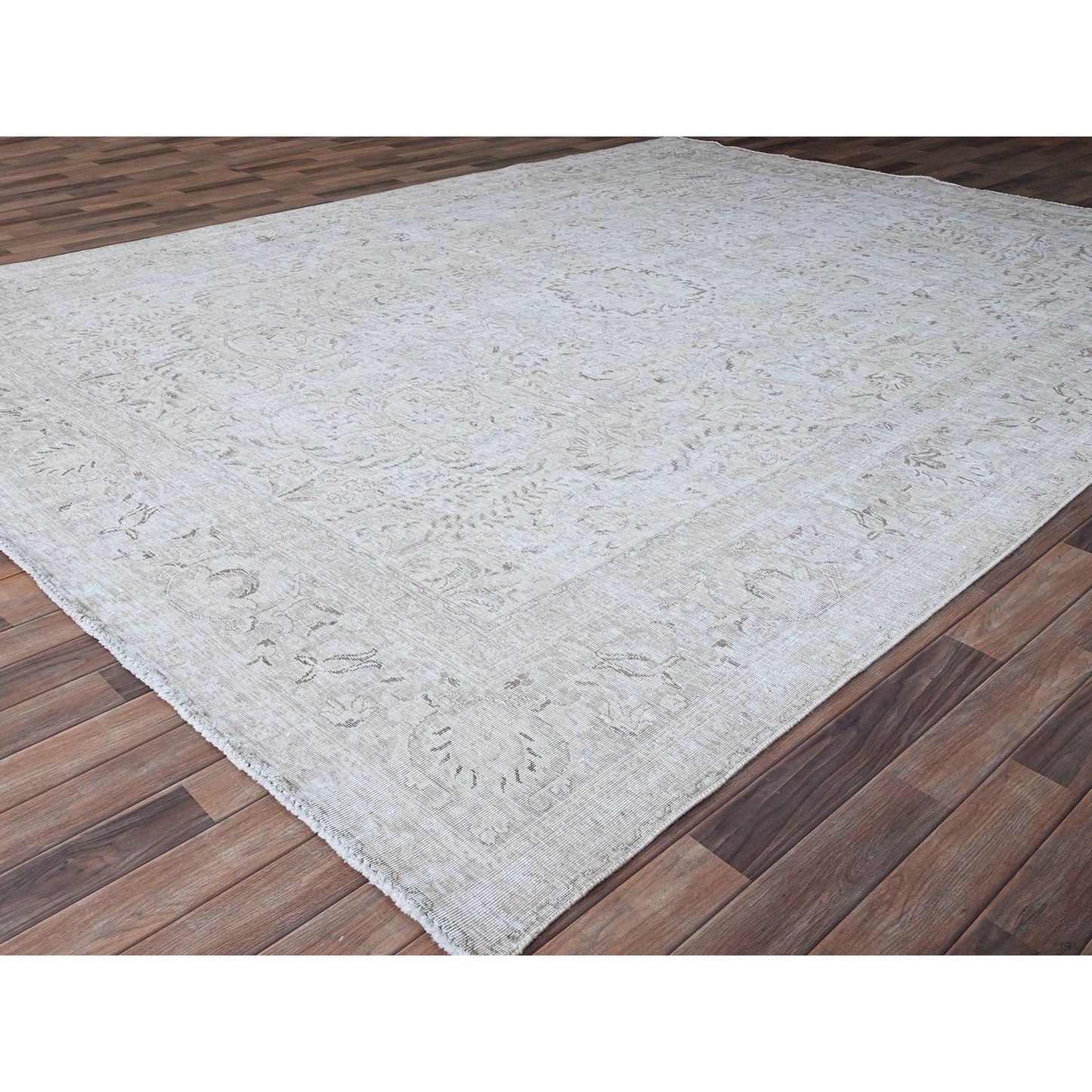 9'4"X12'1" Ivory Zoroastrian Hand Knotted Oriental Rug