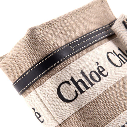 Chloe Woody Convertible Tote Canvas With Leather Mini