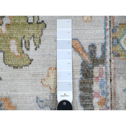 4'X10'8" Beau Blue Afghan Angora Oushak Wide Gallery Runner Oriental Rug