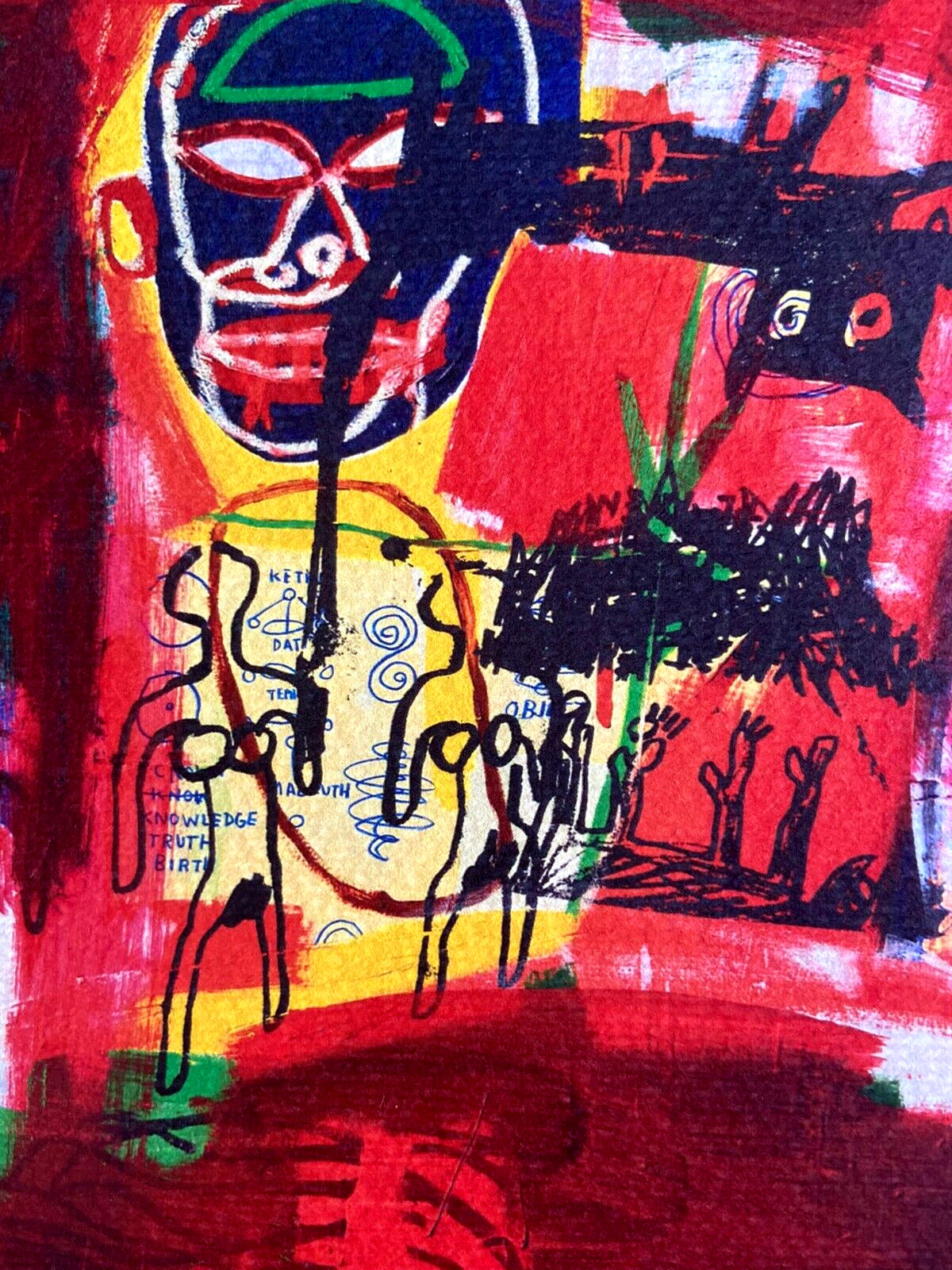 Jean-Michel Basquiat Lithograph Coa Signed Limited Edition 180Ex