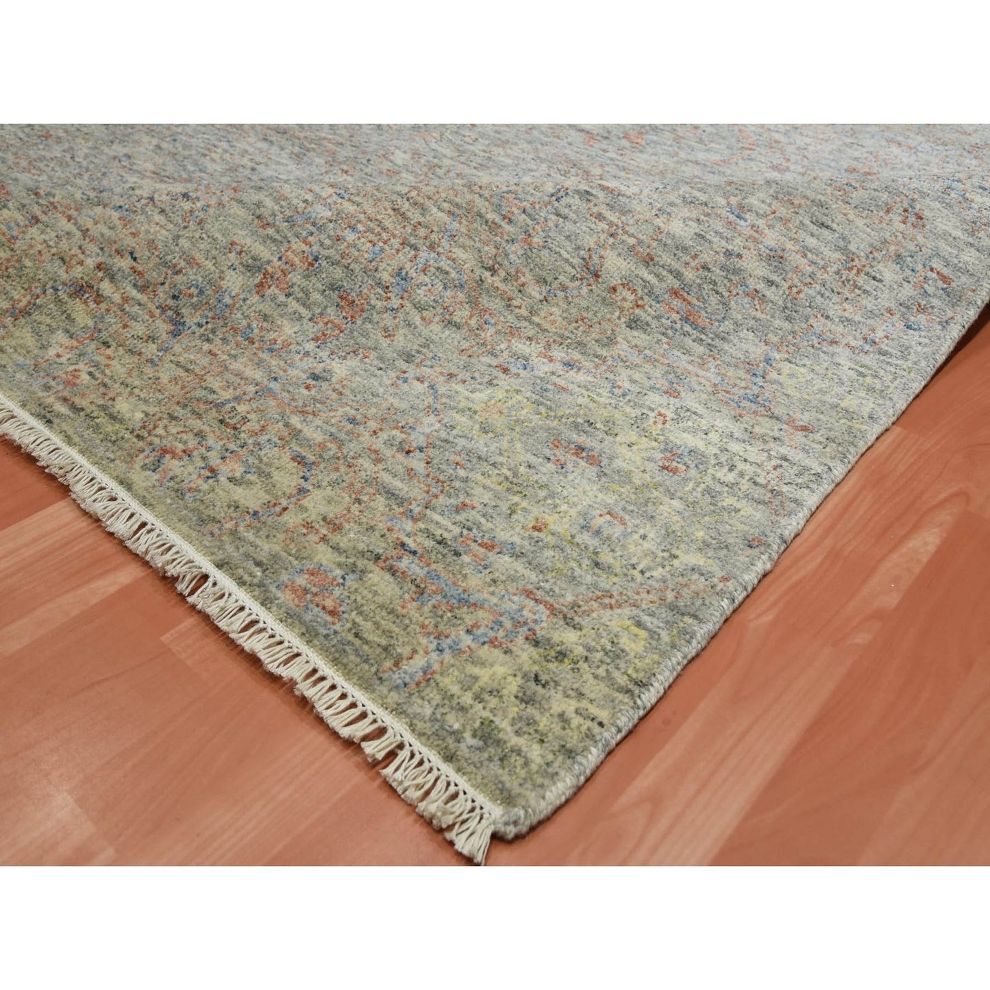 8'X10'2" Gray Modern Salt And Pepper Design Wool Hand Knotted Rug