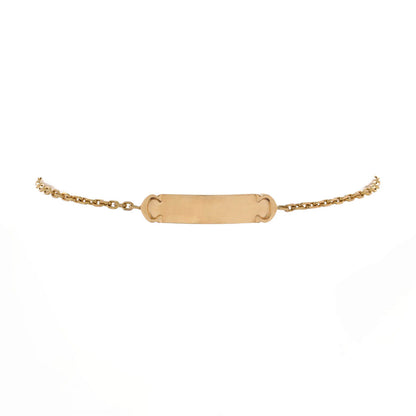Cartier C Logo Plaque Chain Bracelet 18K Yellow Gold
