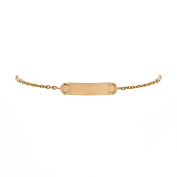 Cartier C Logo Plaque Chain Bracelet 18K Yellow Gold
