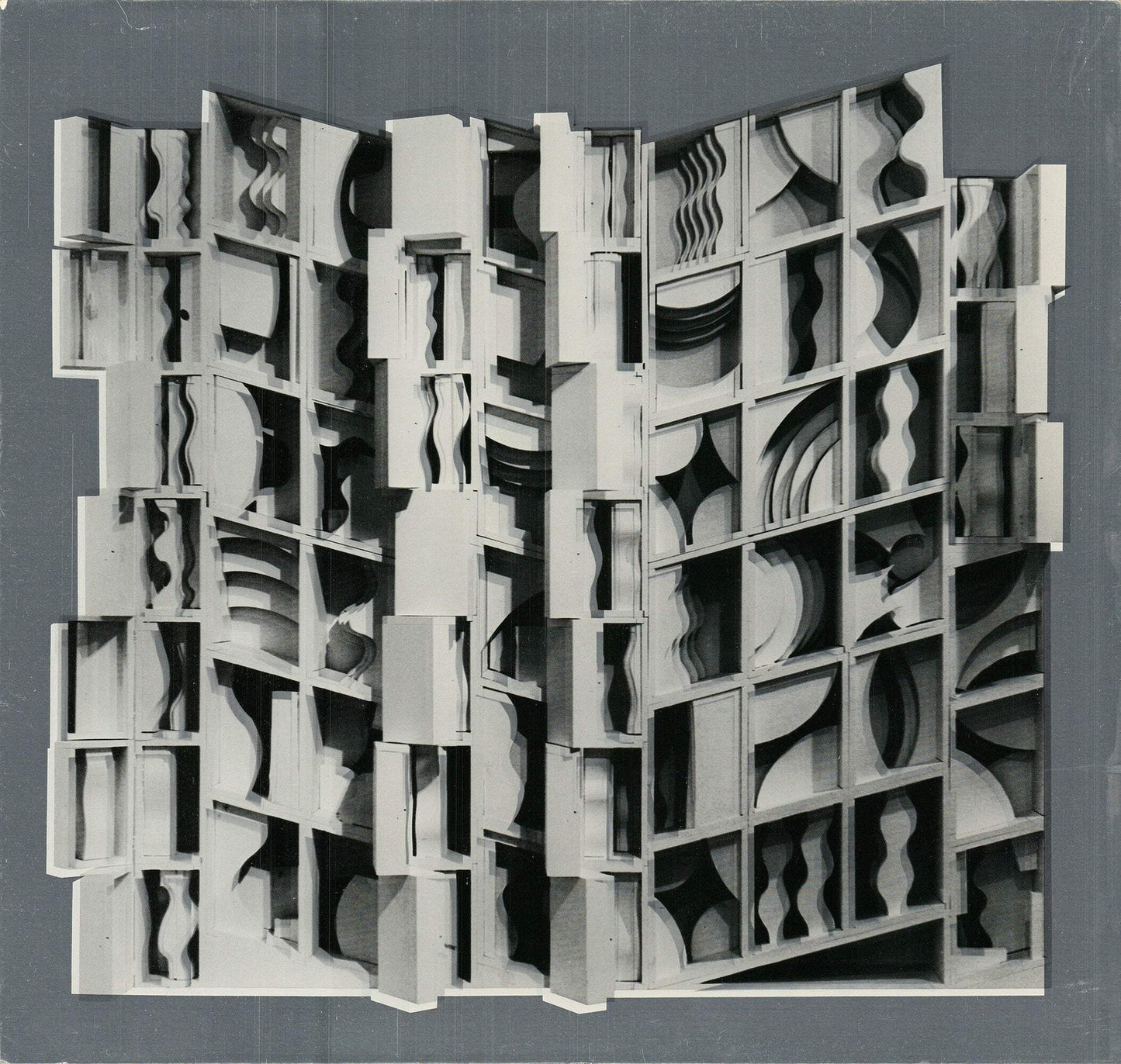 No Text 13" x 13.75" Foil Print 1977 - LOUISE NEVELSON At Pace Columbus (Silver)