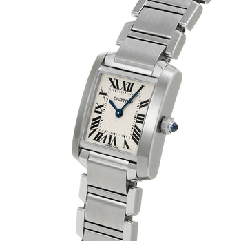 Cartier Tank Francaise Sm W51008Q3 Silver Ladies Used Watch #644523