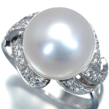 Mikimoto Ring South Sea Pearl 11.4Mm Diamond 0.23Ct Us6-6.25 900 Platinum