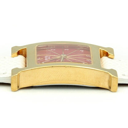 Hermes H Watch Hh1.201 Gp Red Dial Quartz