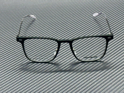 MONT BLANC MB0395ON 001 Shiny Black Silver 51 mm Medium Eyeglasses