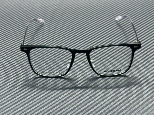 MONT BLANC MB0395ON 001 Shiny Black Silver 51 mm Medium Eyeglasses