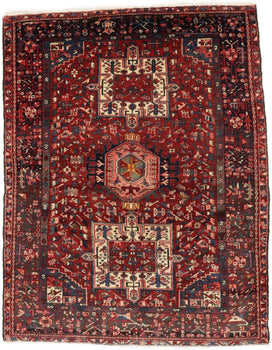Semi-Antique Karajeh Oriental Rug Red Tribal