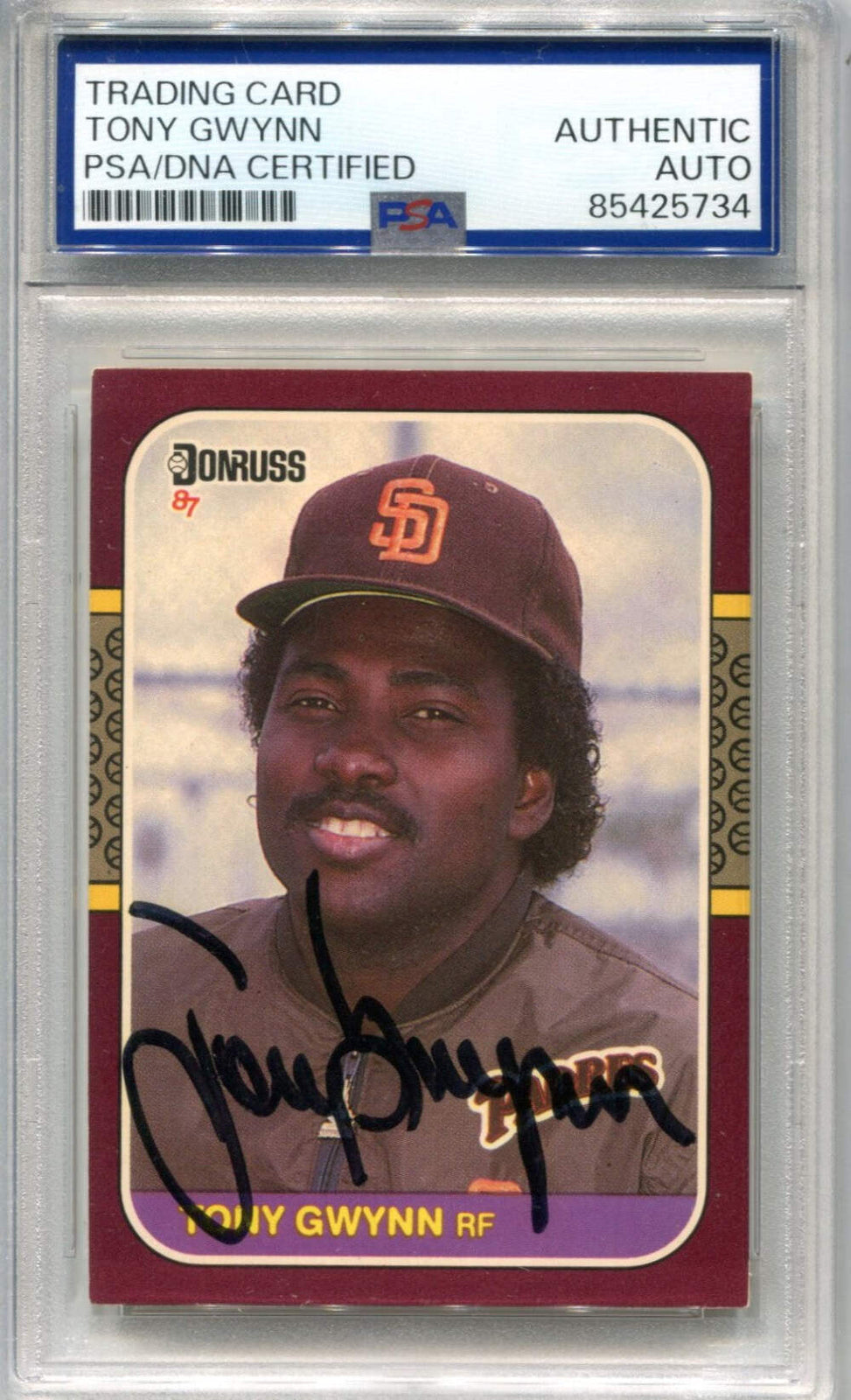 Tony Gwynn 1987 Donruss Psa Auto Authentic Autographed Card