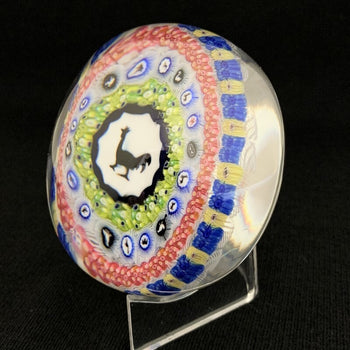 Antique Baccarat Crystal Paperweight 1971 Millefiori Blue Glass Big Size Bird
