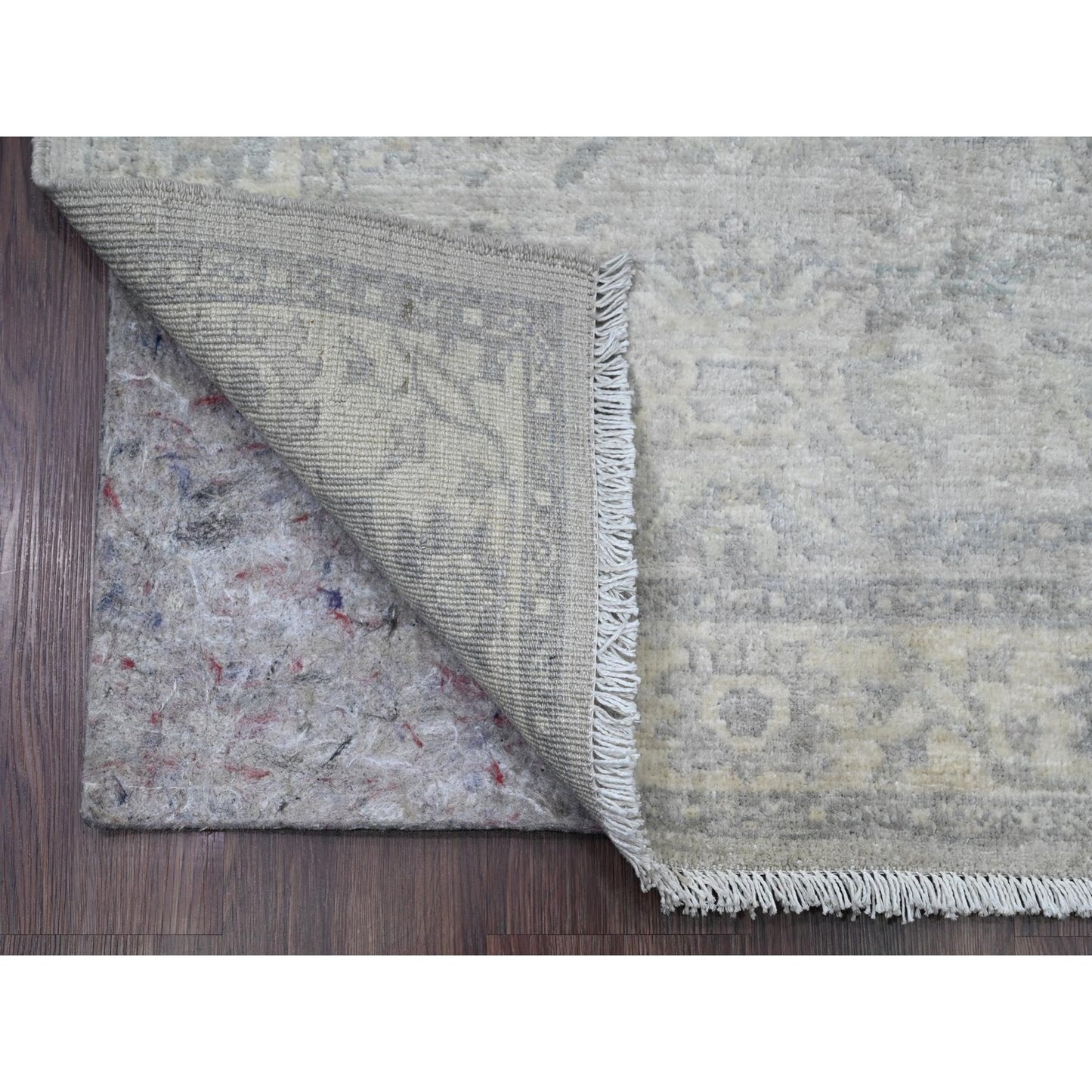 2'10"x31'9" Gray Heriz All Over Design Pure Wool Hand Knotted Runner Rug